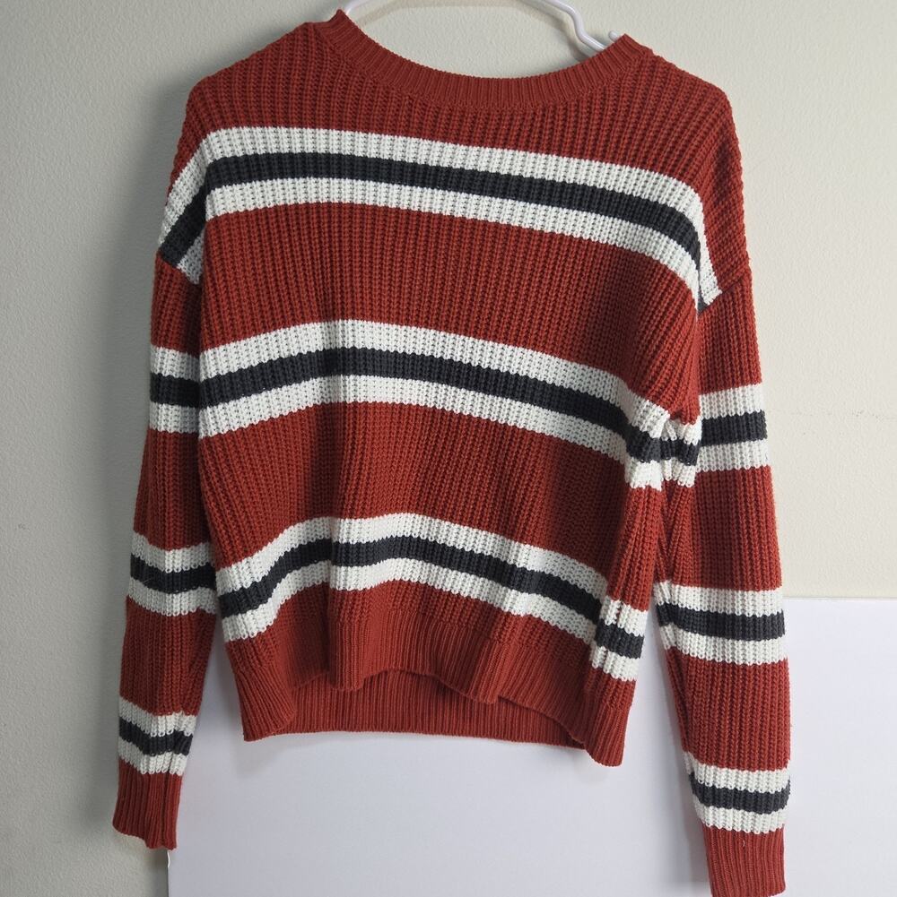 Nikkak Women’s Striped Fall Sweater Size XS Cable Knit